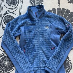 NWOT The North Face Women's Blue Textured Fleece Jacket